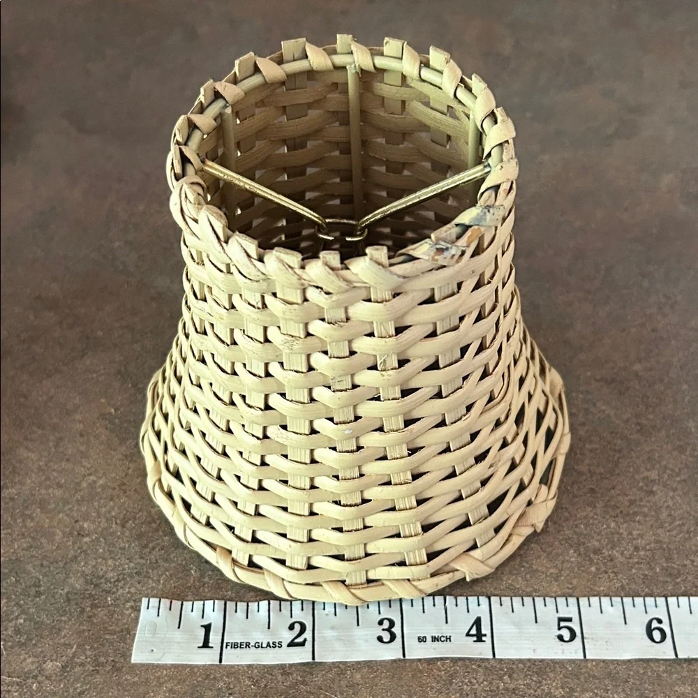 Pottery Barn Woven Basket Shade - Natural Tan